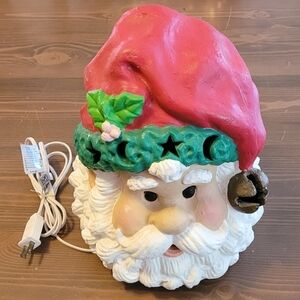 Vintage 1997 Matrix Light Up Santa Face Christmas St Nick Head Art Working Rare!